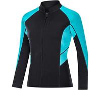 Wetsuits Jacket for Women 2mm Neoprene Front Zipper Long Sleeve Surf Swimming Diving Suits for Scuba Diving Surfing Snorkeling Swimming Watersports (Black XL)