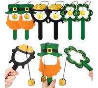 Wettarn Lot de 6 pièces de jeux de la Saint-Patrick Pièces d'or Piège à léprechaun Jouets Décorations de la Saint-Patrick Activités de jeu Trèfle Cadeaux Famille Leprechaun Piège Pot d'or Fournitures