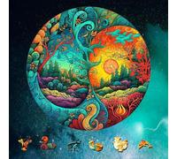 WETUFIN - Casse-tête en bois pour adultes, style Yin Yang - Grande taille (180 pièces, 28,4 x 28,4 cm) - Forme unique, cadeaux pour anniversaire, Noël, Nouvel An, jeux familiaux, style 1