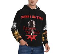 WETUIPEST Johnny Sweat à Capuche Manche Longues Hoodie Sweatshirt pour Hommes Hallyday Motif Imprimé Décontracté Tops Graphic Sweat avec Poches