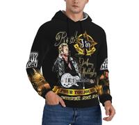 WETUIPEST Johnny Sweat à Capuche Manche Longues Hoodie Sweatshirt pour Hommes Hallyday Motif Imprimé Décontracté Tops Graphic Sweat avec Poches
