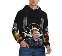 WETUIPEST Johnny Sweat à Capuche Manche Longues Hoodie Sweatshirt pour Hommes Hallyday Motif Imprimé Décontracté Tops Graphic Sweat avec Poches
