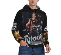 WETUIPEST Johnny Sweat à Capuche Manche Longues Hoodie Sweatshirt pour Hommes Hallyday Motif Imprimé Décontracté Tops Graphic Sweat avec Poches