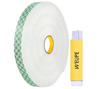 WEUPE Ruban adhésif double face en mousse polyuréthane 4016 - 2,5 cm x 36 m - Très résistant - Pour montage en intérieur, collage, fixation, travaux manuels, projets de fabrication de cartes - Blanc