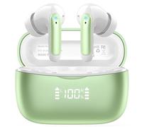 WeurGhy Ecouteurs Bluetooth sans Fil, Casque Bluetooth 5.3 avec HiFi Basses Immersives, 56H Ecouteurs sans Fil avec 4 ENC Mic, Écran LED, Contrôle Tactile, IPX7 Étanche Oreillette (Vert)