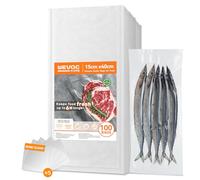 Wevac Core Sacs Sous Vide Gaufrés 15x40cm 100 Pièces avec 5 Patchs Anti-Perforation, Sacs Mise Sous Vide Professionnels pour Os & Aliments, Sans BPA, Cuisson Sous Vide