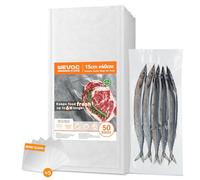 Wevac Core Sacs Sous Vide Gaufrés 15x40cm 50 Pièces avec 5 Patchs Anti-Perforation, Sacs Mise Sous Vide Professionnels pour Os & Aliments, Sans BPA, Cuisson Sous Vide