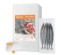Wevac Core Sous Vide Alimentaire 15×30 cm - 50 Pcs - Ultra Résistants & Anti-Perforation avec 5 Feuilles Renforcées - Poches Alimentaires pour Congélation, Conservation & Cuisson Sous-Vide
