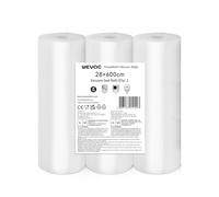 Wevac Lite Sac Sous Vide Alimentaire 3 Rouleaux 28x600cm, Gaufrés Rouleau Sous Vide sans BPA pour la Conservation des Aliments et Compatible Avec n'importe Quelle Scelleuse