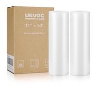 Wevac Poche Sous Vide Alimentaire 2 Rouleau Sous Videuse Alimentaire de 28x1500cm sans BPA, Sac Congelation Sous Vide la Conservation et la Préparation des Aliments