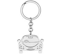 WEVENI Acier Inoxydable Cute Road Bike Porte-clés VéLo Anneaux Bijoux Voiture Charms pour les Femme Filles VéLo Amoureux (Argent Car B)