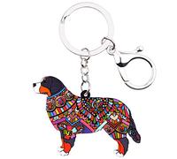 WEVENI Acrylique Bouvier Bernois Porte-clés Chien Animal de Compagnie Porte-clés DéCoration pour Femme Femme Fille Sac Portefeuille Voiture Charms (Multicolore)