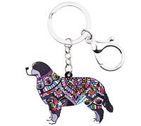 WEVENI Acrylique Bouvier Bernois Porte-clés Chien Animal de Compagnie Porte-clés DéCoration pour Femme Femme Fille Sac Portefeuille Voiture Charms (Noir)