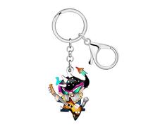 WEVENI Acrylique Cool Punk Rock Musique Porte-clés Tête de Mort DJ Porte-clés Accessoires Punk Cadeaux pour Femmes Amateurs de Musique Porte-monnaie Charms (Noir)