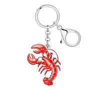 WEVENI Acrylique Lobster Porte-clés Accessoires Crevettes Écrevisses Porte-clés Animaux Amoureux Cadeaux pour Femmes Filles Enfants Filles Porte-Monnaie Charms (Rose)