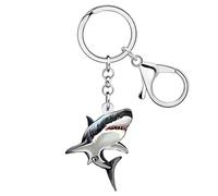 WEVENI Acrylique MéDuse Porte-clés Requin Porte-clés Anneau Pieuvre Crabe Tortue Charms pour Femme Filles Portefeuille Accessoires Sac à Main (Requin B)