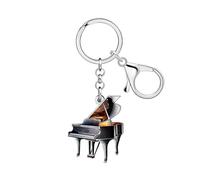 WEVENI Acrylique Piano Porte-clés Cadeaux pour les Amoureux de la Musique Joueurs de Piano Femmes Filles Professeur Sac à dos Accessoires Porte-Monnaie Charms (Noir)
