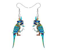 WEVENI Acrylique Pirate Thème Perroquet Boucles d'oreilles pendantes Tropicales Bijoux Oiseau Pirate Accessoires de Costumes Halloween Amant des Oiseaux Cadeaux pour Femmes Filles Maman, M, Acrylique