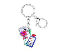 WEVENI Acrylique Porte-clés Infirmière Accessoires Semaine des Infirmiers Cadeaux pour Femmes Filles Infirmières Graduation Cadeaux d'Appréciation pour Elle (Bleu)