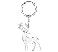 WEVENI Alliage Coloré Girafe Porte-clés Accessoires Bijoux Émail Cadeaux pour les Femme Filles Sac Portefeuille Voiture Charms (Cerf Argent B)