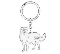 WEVENI Alliage d'Émail Berger Australien Chien Porte-clés Sweet Pet Key Ring Cadeaux pour les Femme Filles Sac Porte-Monnaie de Voiture (Acier Inoxydable Argent)