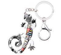 WEVENI Alliage d'Émail LéZard Gecko Porte-clés Bijoux Charms pour les Femme Filles Sac de Voiture Portefeuille (Gris)