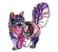 WEVENI Alliage éLéGant Chat Broche Émail Pin Chaton Épingles éCharpe Costume Accessoires pour les Femme Dame Fille Cadeau de FêTe (Violet)