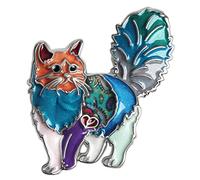 WEVENI Alliage éLéGant Chat Broche Émail Pin Chaton Épingles éCharpe Costume Accessoires pour les Femme Dame Fille Cadeau de FêTe (Multicolore)