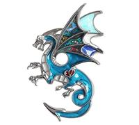 WEVENI Alliage Fantastique Dinosaure Dragon Broche Émail Épingles pour les Femme Dame Fille Mode Cadeau de Bijoux (Bleu)