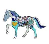 WEVENI Broche en alliage en forme de cheval - En émail - Bijoux tendance pour femme et fille - Accessoire cadeau, Zinc,