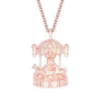 WEVENI Collier avec pendentif carrousel de cheval en alliage plaqué or, Petit, Zinc, Pas de pierre précieuse