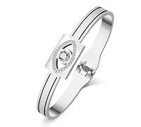 WEVENI Cute Bleu Contre Le Mauvais Oeil Bracelet Brassard Or 18K Carats Mauvais œIl Joyaux Cadeaux Charms pour Femme Filles (A Mauvais Oeil Argent)