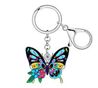 WEVENI Cute Butterfly Porte-clés Acrylique Papillon Porte-clés Sac Accessoires de Voiture Cadeaux pour les Femme Filles (Ebène)