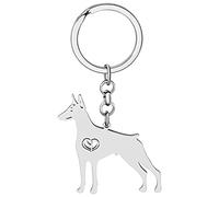 WEVENI Cute Chien Porte-clés Or 18K Plaqué En Acier Inoxydable Key Chain Accessoires Charms Amoureux des Chiens Cadeaux pour les Femme Filles