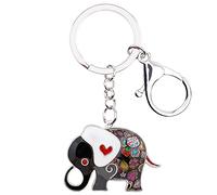 WEVENI Emaille EléPhant Porte-clés Cute EléPhant Porte-clés pour les Femme Filles Sac Accessoires de Voiture (ÉLéPhant B)