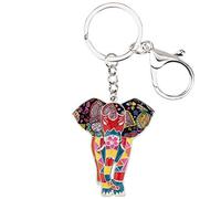 WEVENI Emaille EléPhant Porte-clés Cute EléPhant Porte-clés pour les Femme Filles Sac Accessoires de Voiture (Multicolore)