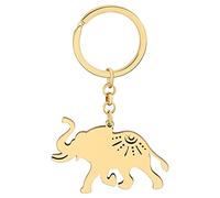WEVENI Emaille EléPhant Porte-clés Cute EléPhant Porte-clés pour les Femme Filles Sac Accessoires de Voiture (Or)