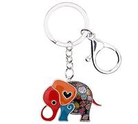 WEVENI Emaille EléPhant Porte-clés Cute EléPhant Porte-clés pour les Femme Filles Sac Accessoires de Voiture (ÉLéPhant C)