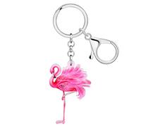 WEVENI Inspirant Flamant Rose Cadeaux pour Femmes Filles Porte-clés Flamant Rose Sac à dos Porte- Monnaie Charms Porte-clés de Voiture Accessoires (Rosal)