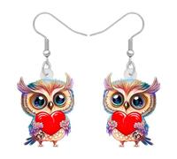 WEVENI Jolies boucles d'oreilles pendantes en acrylique en forme de chouette pour femmes et filles, M, Acrylique, Pas de gemme