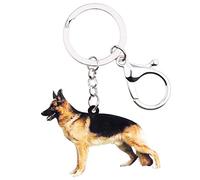 WEVENI Porte-clés Acrylique Chien Berger Allemand Accessoires，Marron