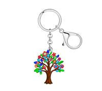 WEVENI Porte-Clés Arbre De Vie En Acrylique Charms Fleur Arbre Plante Cadeaux Pour Femmes Filles Sac À Dos Sac À Main Accessoires (Multiples)