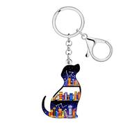 WEVENI Porte-clés Bibliothèque Animaux Funny Acrylique Livre Porte-clés Accessoires Cadeaux pour Amoureux des Livres Femmes Filles Rat de Bibliothèque (Labrador)