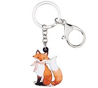 WEVENI Porte-clés Dessin Animé Renard Bijoux Animaux pour Femme，Orange Vif