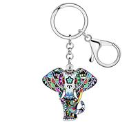 WEVENI Porte-clés éléphant mignon en acrylique pour femme, ébène, Medium