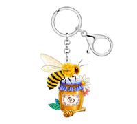 WEVENI Porte-clés en Acrylique Abeille de Jardin Bug Insecte Porte-clés Abeille de Miel Cadeaux pour Femmes Jardinières Filles Accessoires Porte- Monnaie Charms