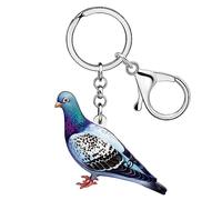 WEVENI Porte-clés en acrylique avec breloque colombe pour femmes et filles, pigeon C, W2L2