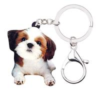 Weveni Porte-clés en acrylique Motif chien Shih Tzu