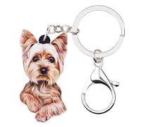 WEVENI Porte-clés en acrylique Motif chien Yorkshire Terrier pour femme et fille, Multicolore, W2L2