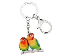 Weveni Porte-clés en acrylique pour femme et fille Motif perroquet calopsitte, Multicolore, Medium
